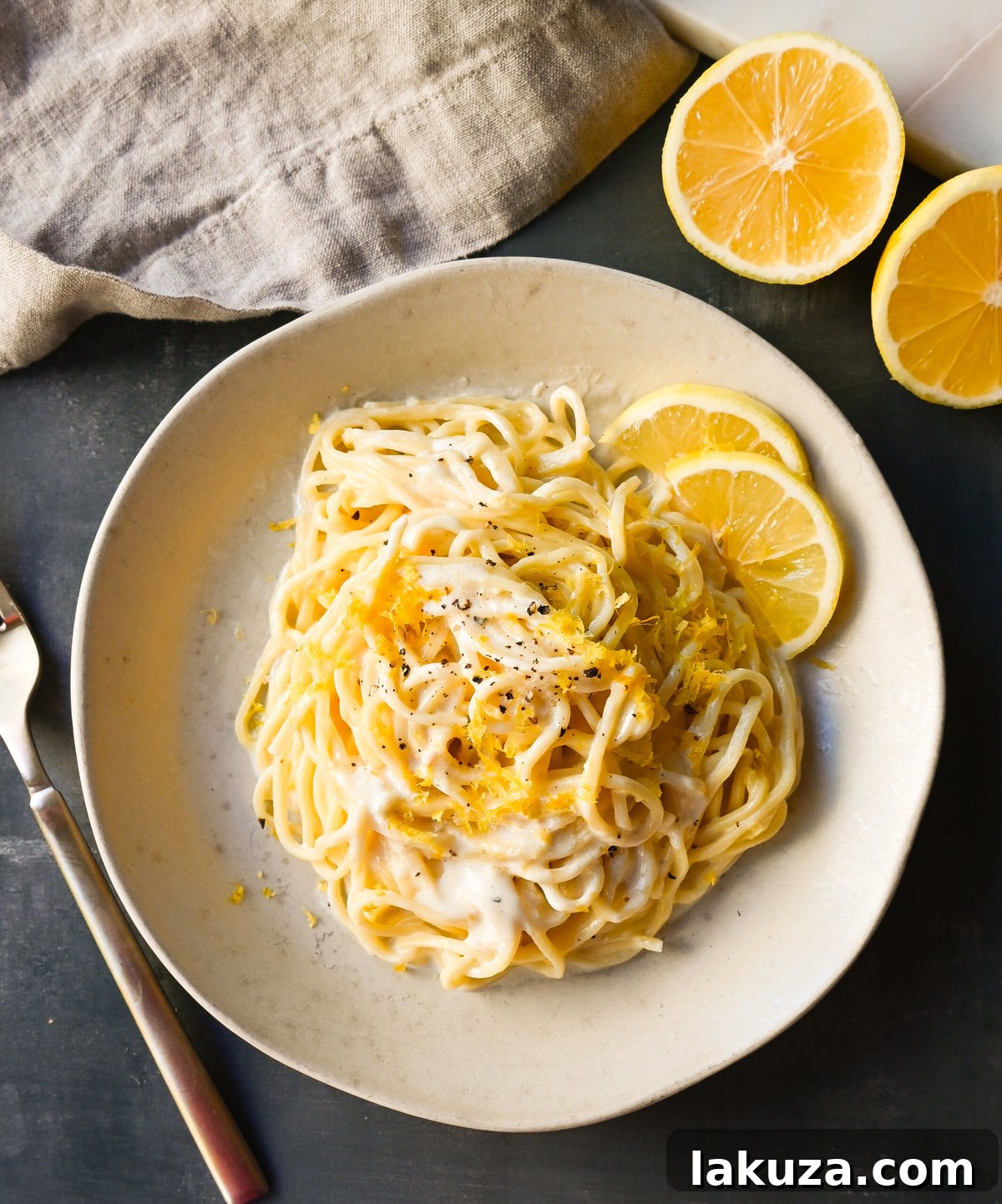 Zesty Lemon Spaghetti 4 Lemon Pasta (Spaghetti al Limone). This creamy and tangy pasta dish features fresh lemon cream sauce tossed with fresh pasta. This Spaghetti al Limone is vibrant, fresh, and perfectly creamy and is so easy to make!