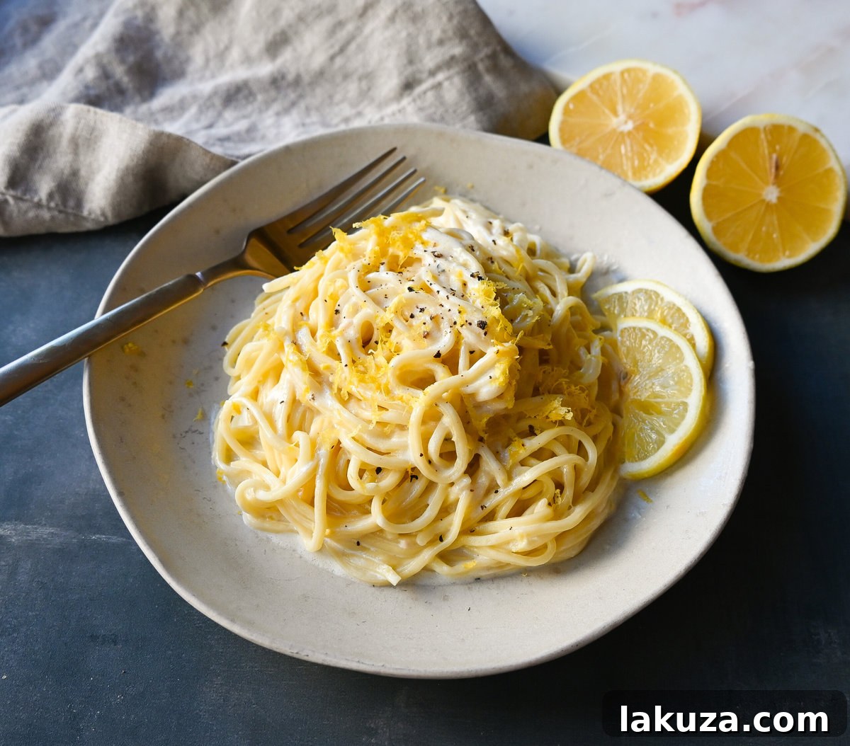Zesty Lemon Spaghetti 6 Lemon Pasta (Spaghetti al Limone). This creamy and tangy pasta dish features fresh lemon cream sauce tossed with fresh pasta. This Spaghetti al Limone is vibrant, fresh, and perfectly creamy and is so easy to make!