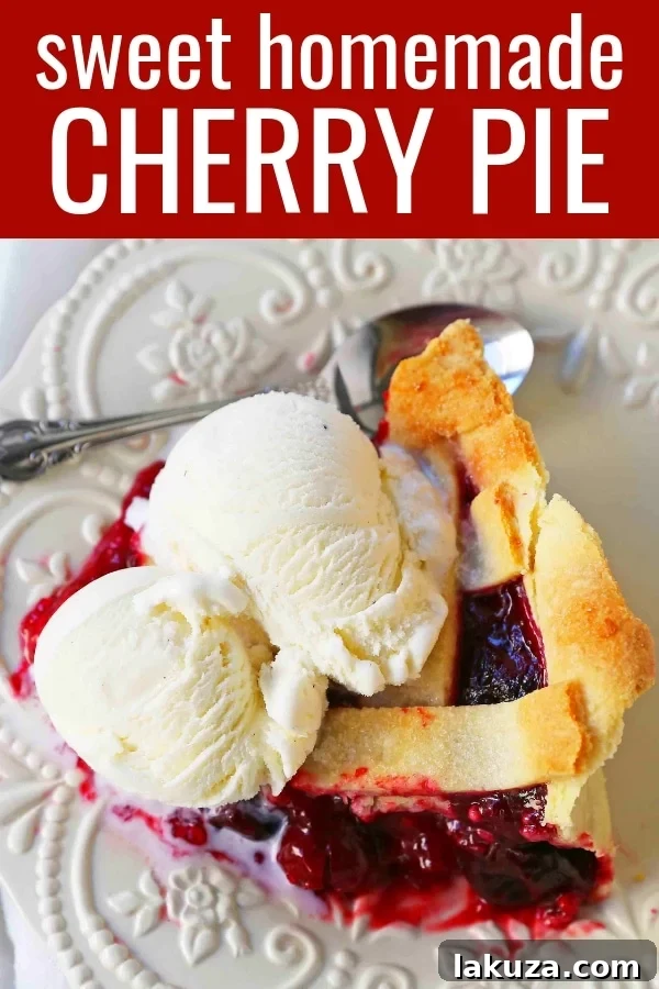 Sweet Cherry Pie Recipe. Homemade cherry pie made from scratch. www.modernhoney.com #cherrypie #homemadecherrypie #cherrypierecipe