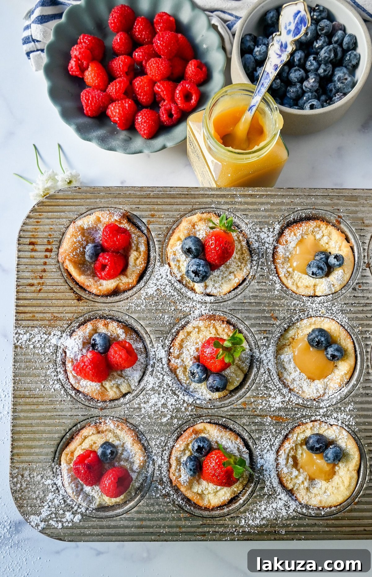 Individual Puffed Dutch Baby Pancake Bites 4 Mini Dutch Baby Pancakes (in a muffin tin). These mini, bite-size Dutch Baby pancakes are made the same way as traditional German pancakes but these are baked in muffin tins. These easy, golden and buttery mini puffed pancakes are perfect to serve to family and friends.