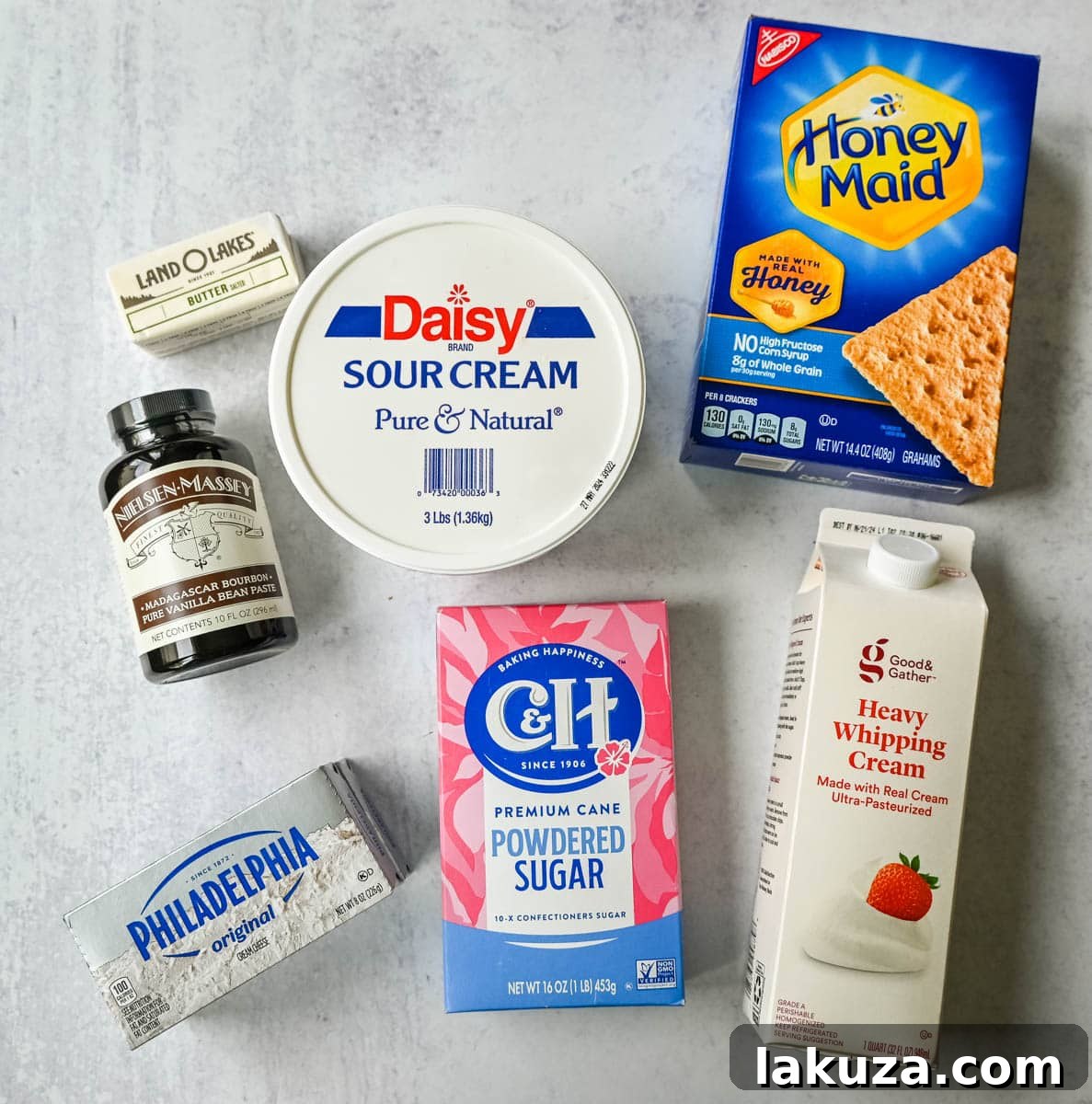 Effortless Cheesecake Delights 4 Key ingredients for a homemade No Bake Cheesecake recipe.