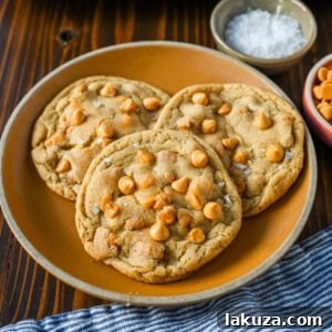 Butterscotch Chip Cookies. These soft butterscotch cookies with crispy edges and perfectly chewy on the inside filled with rich, buttery butterscotch chips. This salty and sweet cookie will definitely be a favorite!