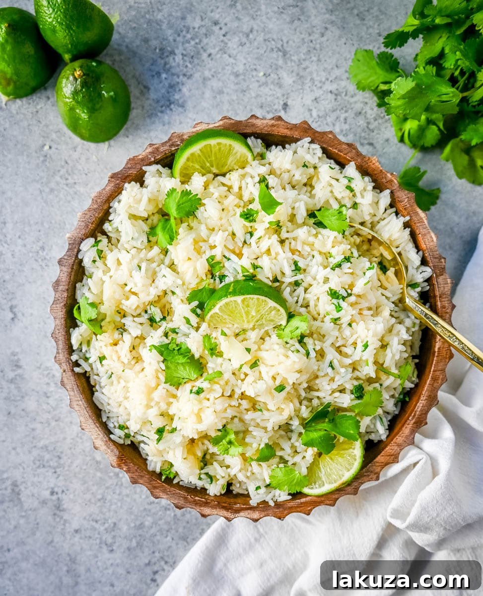 Zesty Cilantro Lime Rice 4 How to make the best homemade cilantro lime rice at home. This fluffy and flavorful cilantro lime rice is the perfect Mexican side dish recipe.
