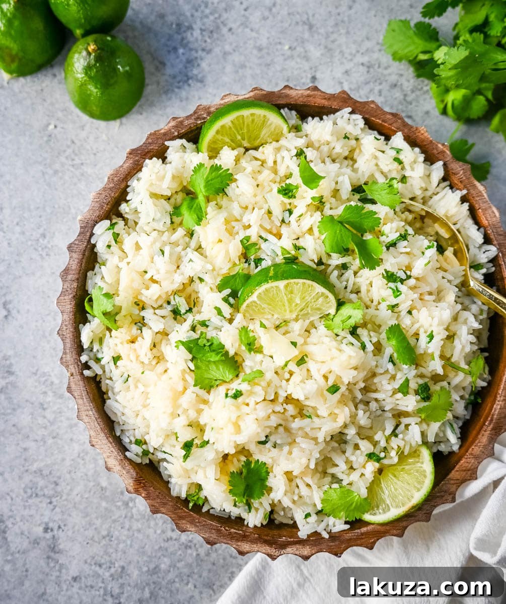 Zesty Cilantro Lime Rice 6 How to make the best homemade cilantro lime rice at home. This fluffy and flavorful cilantro lime rice is the perfect Mexican side dish recipe.