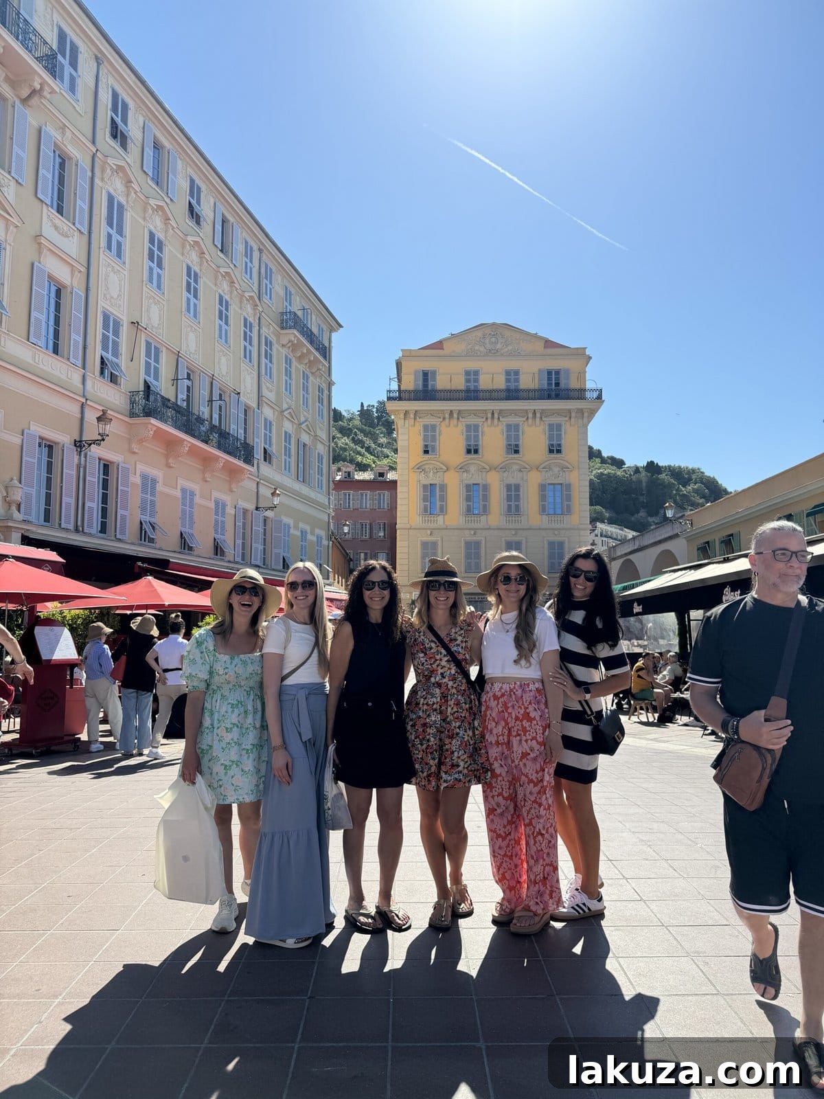 TGIF Gabfest 2 Group of six women, including the author, smiling during their trip to the French Riviera
