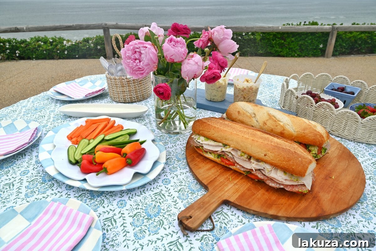 A beautifully set outdoor dining table with ocean views at sunset