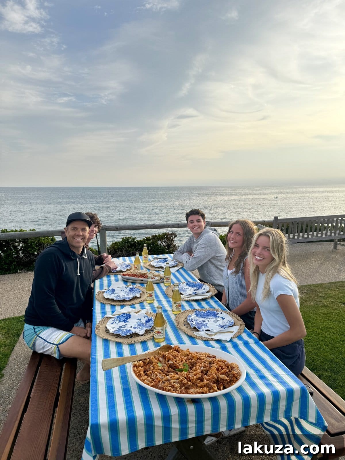 Close-up of a delightful dinner spread on an outdoor table