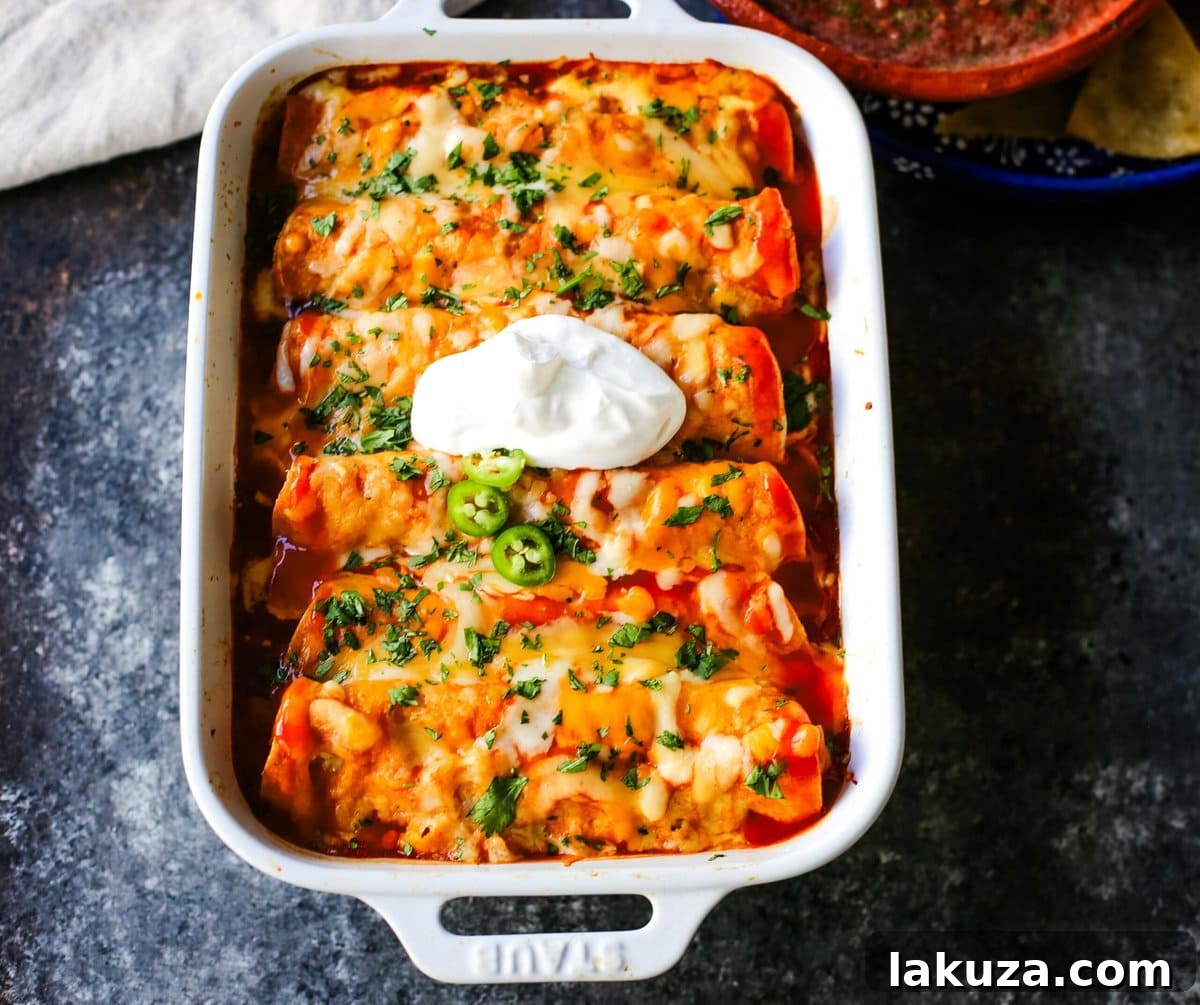 Simple Weeknight Chicken Enchiladas 3 Delicious and easy chicken enchiladas made with a few simple ingredients.