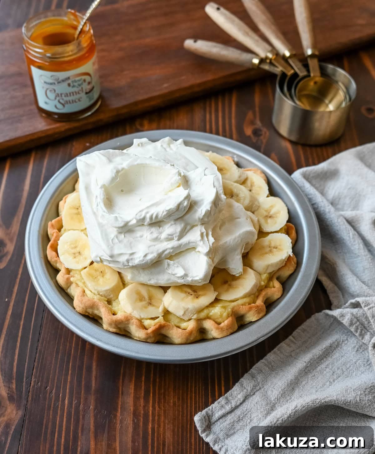 Salted Caramel Banana Cream Pie Perfection 4 This Caramel Banana Cream Pie is made with a Homemade custard, fresh bananas, and rich salted caramel in a buttery pie crust. The ultimate caramel banana cream pie!