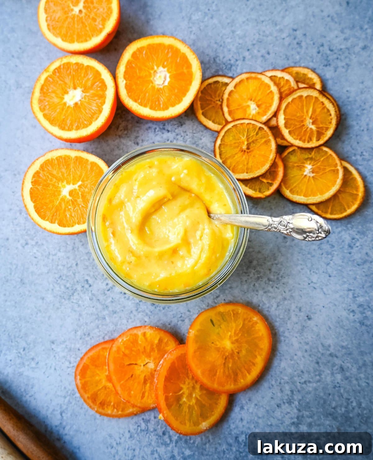 Ingredients for Orange Olive Oil Cake, Orange Curd, and Whipped Cream