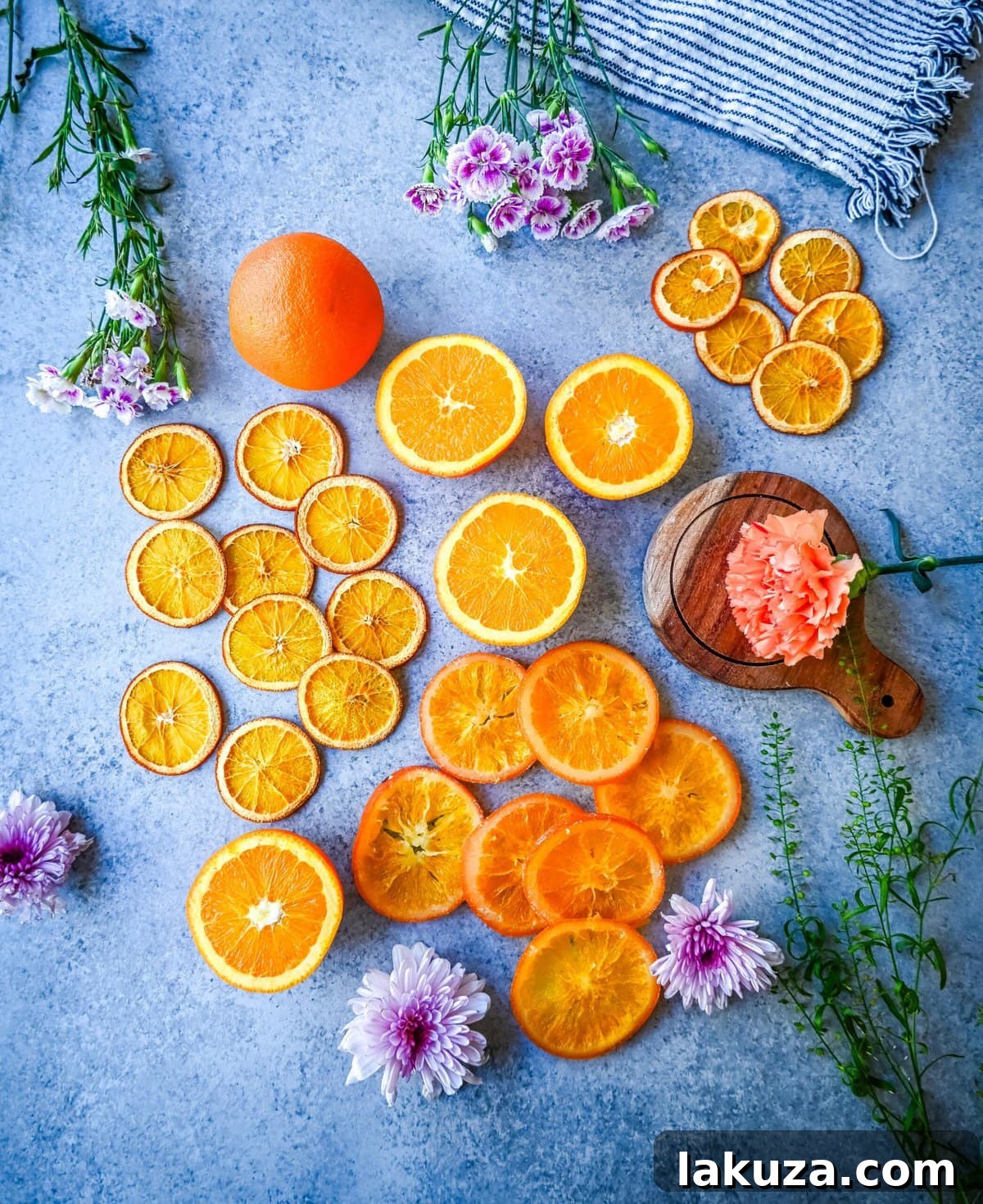 Assortment of fresh oranges and olive oil for baking