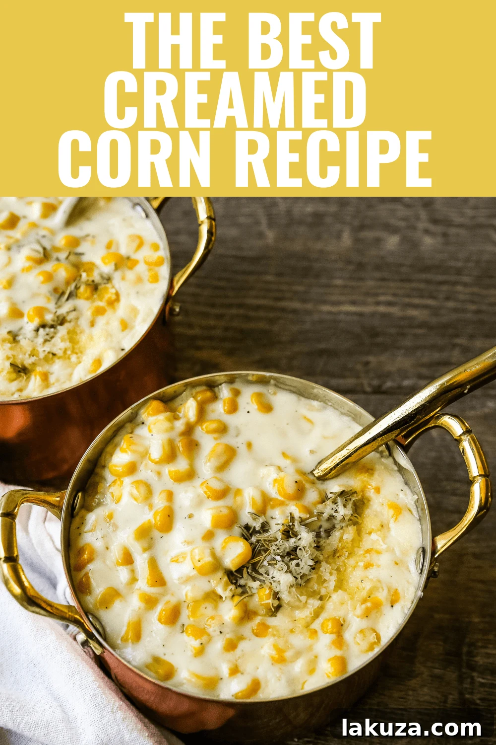How to make the best creamed corn. A creamy corn recipe made with heavy cream, butter, corn, parmesan cheese, a touch of sugar and salt. A popular side dish or Thanksgiving side dish recipe.