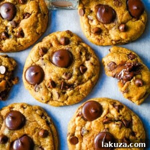 Harvest Spice Chocolate Chip Delights 10 These Brown Butter Pumpkin Chocolate Chip Cookies are made with browned butter, brown sugar, pure pumpkin puree, pumpkin spice, and semisweet chocolate chips. These are the perfect chewy pumpkin chocolate chip cookie recipe!