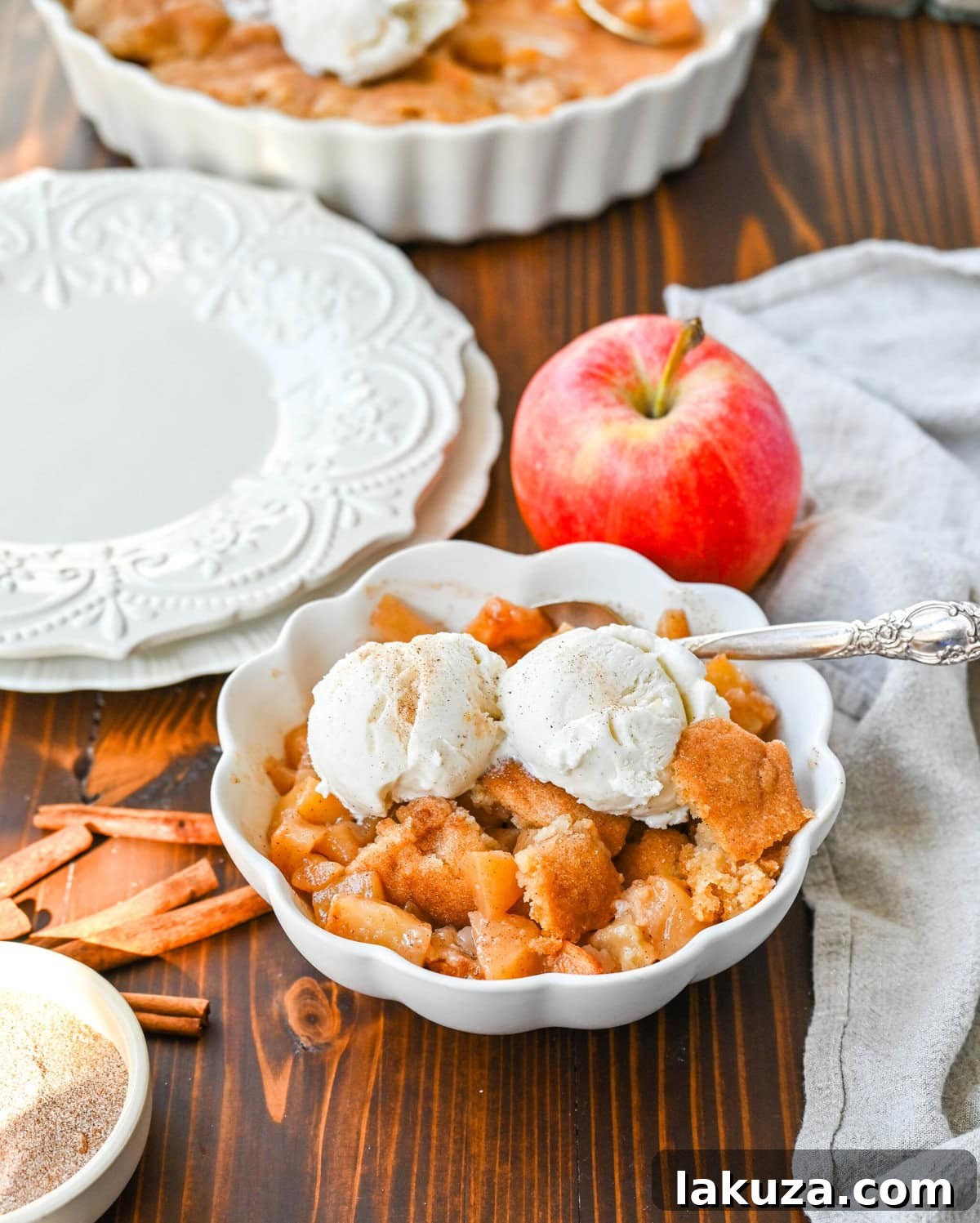 Homestyle Apple Cobbler 3 This Apple Cobbler recipe is made with fresh apples sauteed with butter, cinnamon, brown sugar, and apple cider and then baked with the most perfect topping that is sweet, crisp, and pairs perfectly with the fresh apples. This is the best apple cobbler recipe!