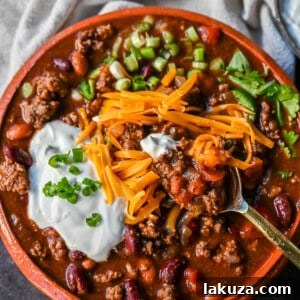 Crockpot Beef Chili. This slow cooker beef chili is the ultimate comforting meal, made even better with a surprising secret ingredient!