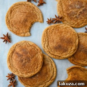 These chai sugar cookies are a delicious spin on the classic snickerdoodle. Instead of being rolled in just cinnamon sugar, they’re coated in a chai spice blend mixed with sugar. The result is a tender, chewy cookie with crisp edges and a perfectly spiced finish. These Chai Snickerdoodles will be a favorite Fall cookie!