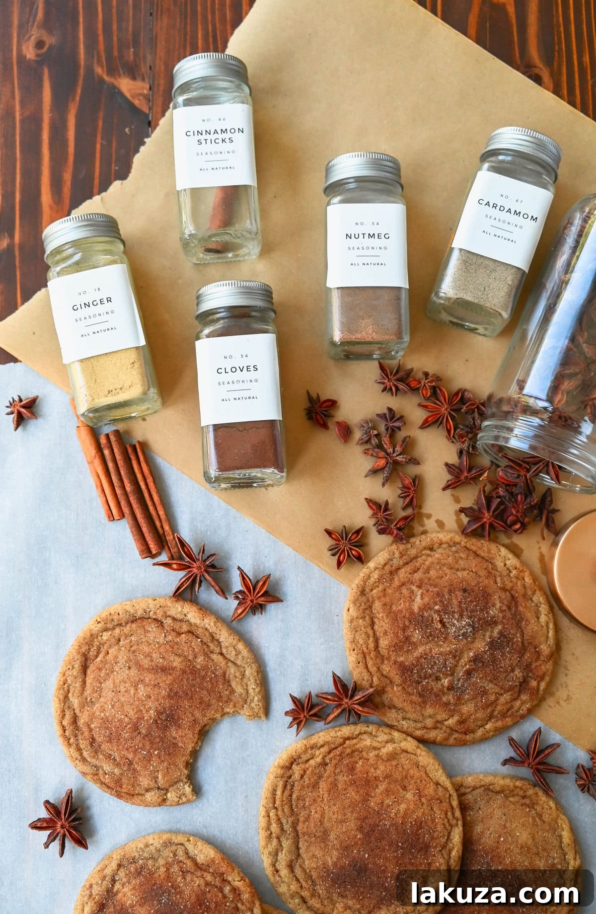 A visual guide to the Chai Sugar Cookies ingredients, showcasing the components of the delicious chai spice blend.