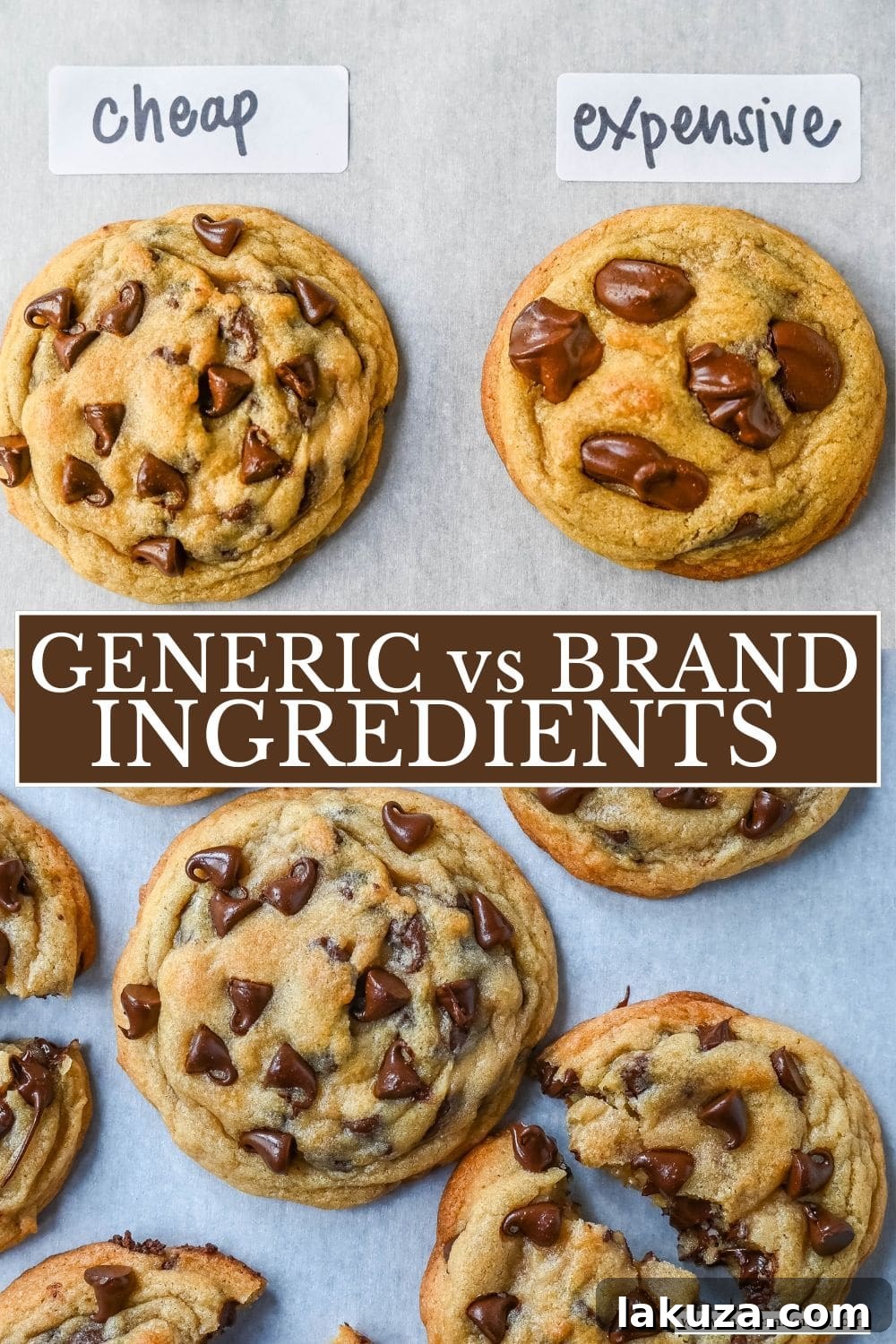 A beautiful Pinterest-friendly image displaying chocolate chip cookies and ingredients, perfect for sharing the study on ingredient impact.