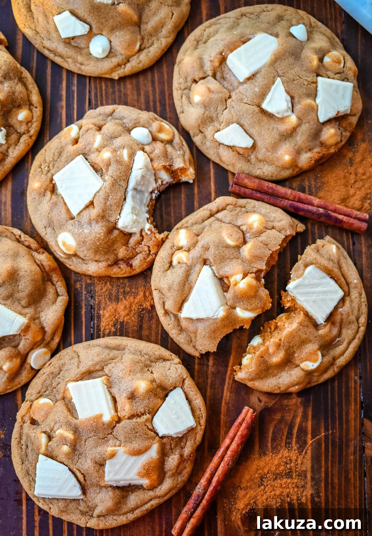 Spiced Ginger Molasses White Chocolate Chunk Cookies 3 Chewy ginger molasses cookies with white chocolate chunks – a perfect holiday dessert. Spiced cookies with soft centers and crisp edges.