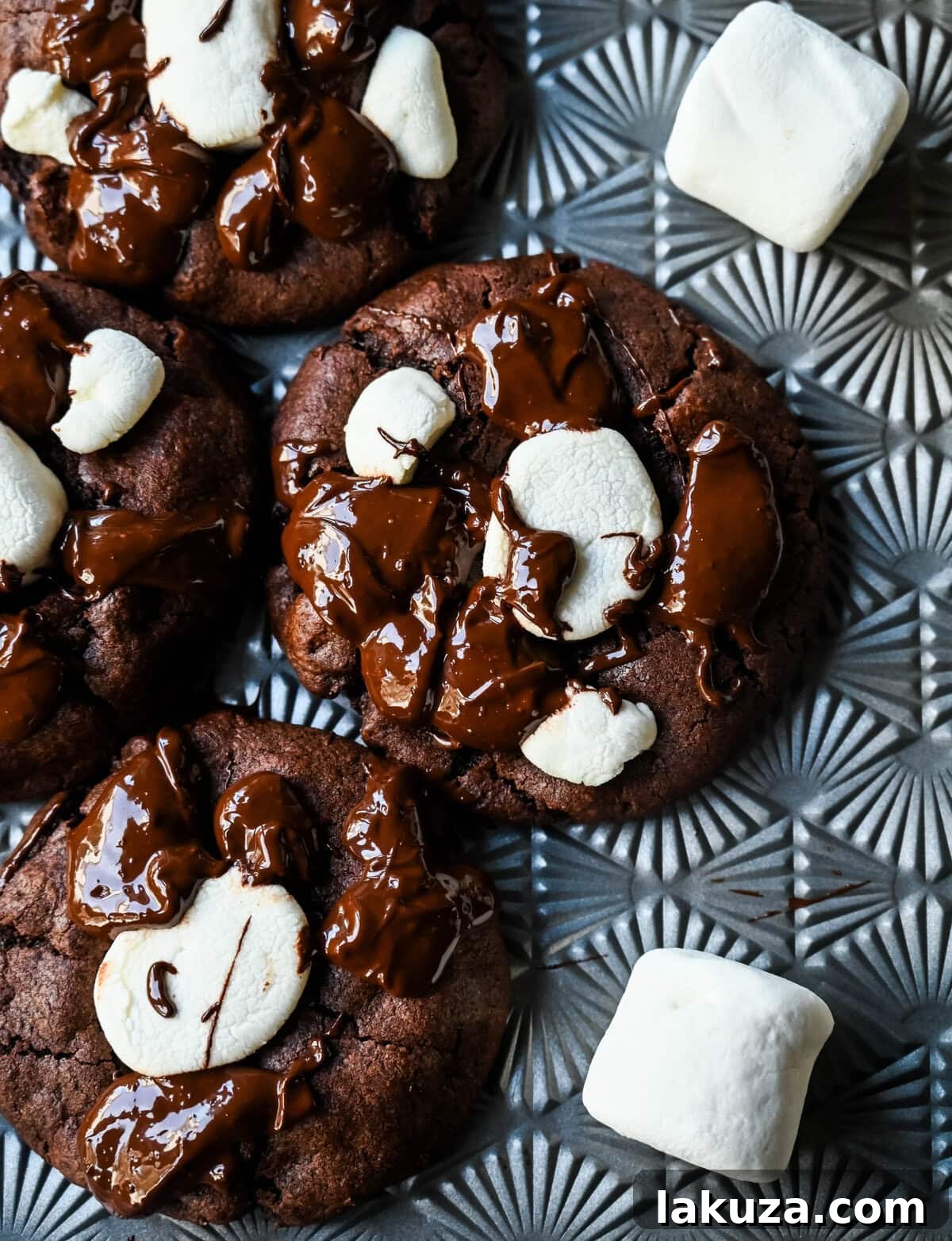 Hot Cocoa Cookies on a cookie sheet