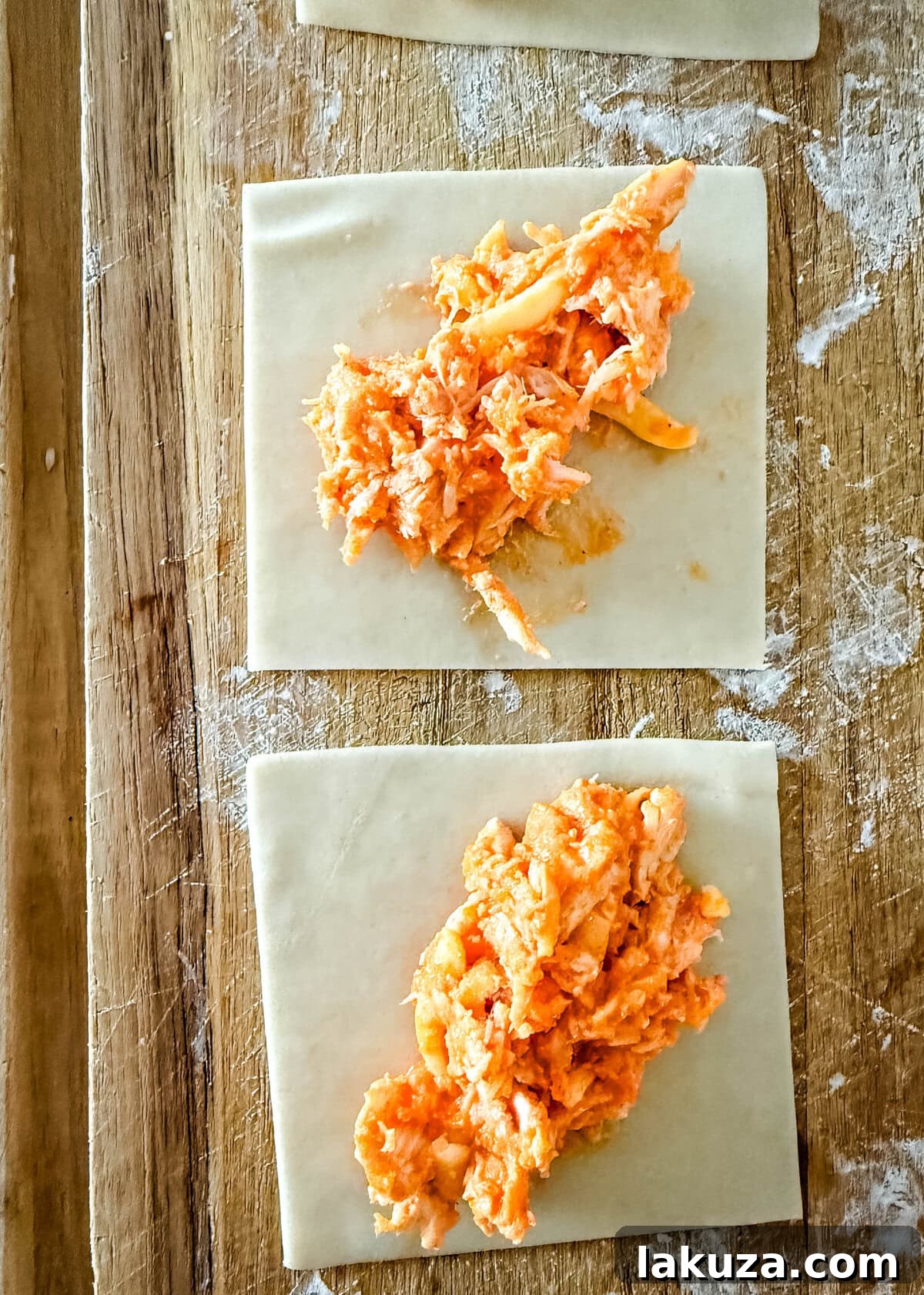 The Cheesecake Factory Signature Buffalo Blasts 6 Making buffalo chicken blasts in wonton wrappers