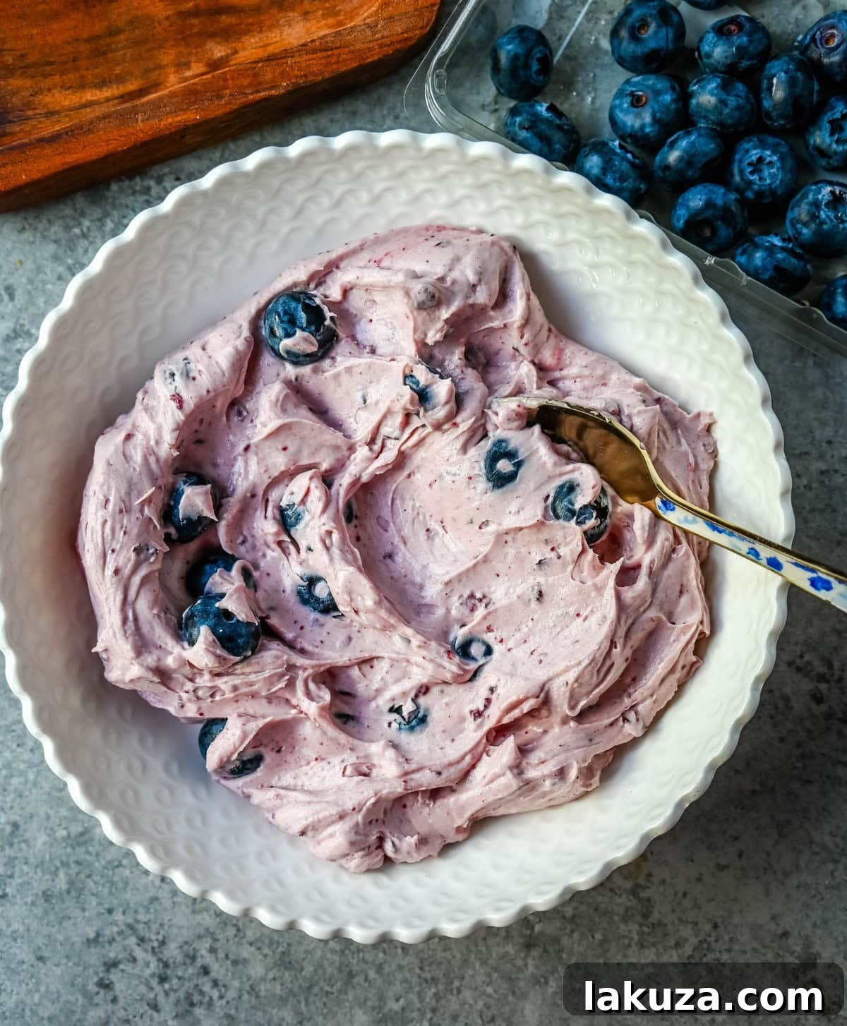 Decadent Blueberry Cheesecake French Toast 4 Ingredients for the luscious blueberry cream cheese filling, including fresh blueberries and lemon zest.