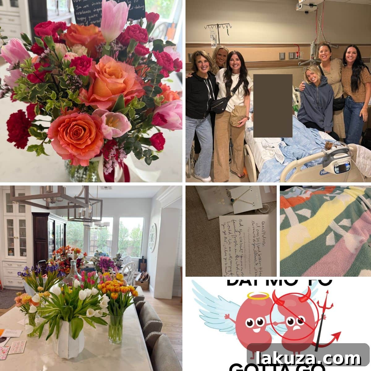 More floral arrangements, a continuous stream of love and encouragement.