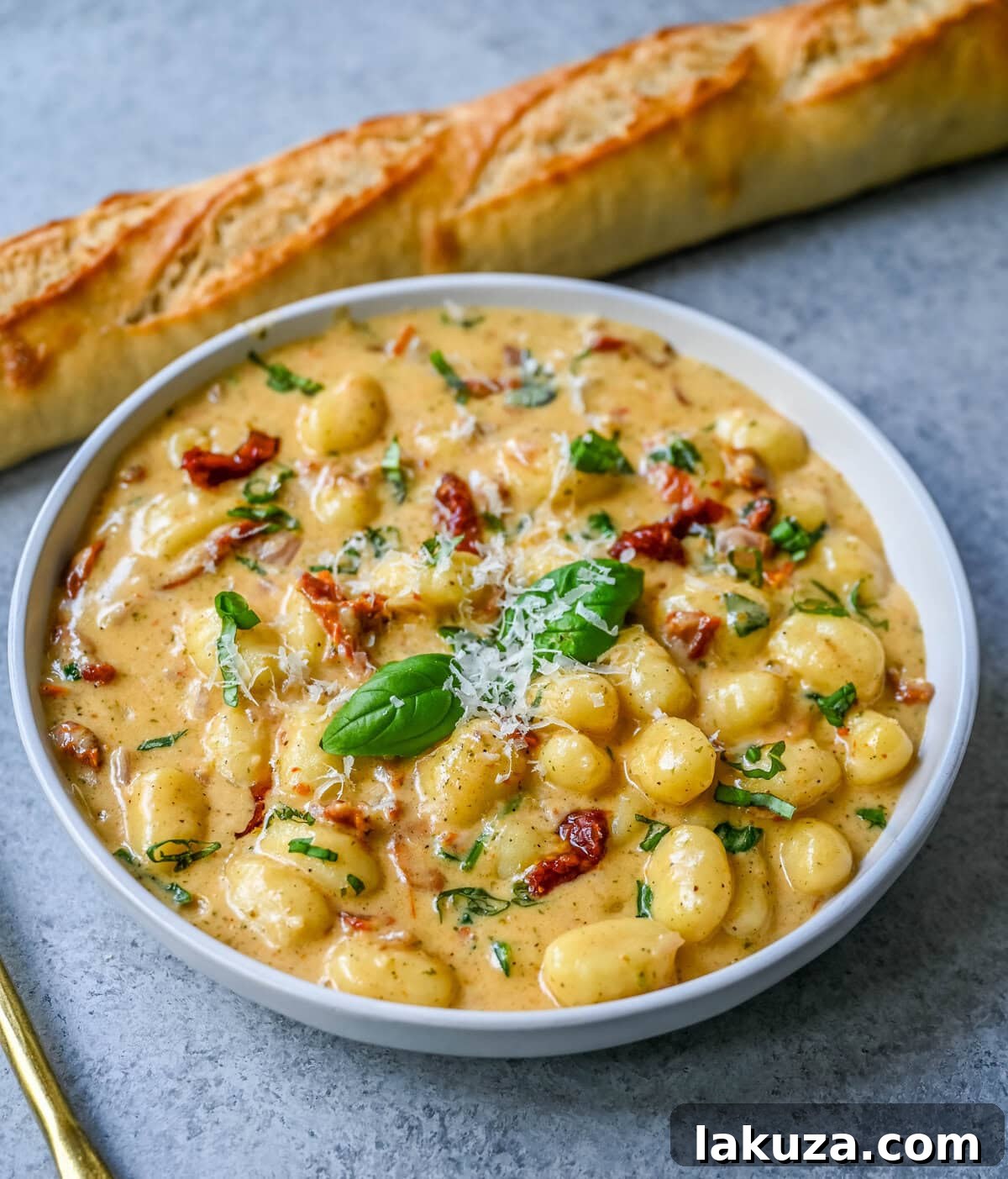 This easy Marry Me Gnocchi is made with pilowy gnocchi in a creamy sundried tomato cream sauce topped with fresh parmesan cheese and basil. Whip up this creamy Tuscan gnocchi with sun-dried tomatoes in one pan! Quick, easy, and bursting with flavor -- perfect for cozy dinners.