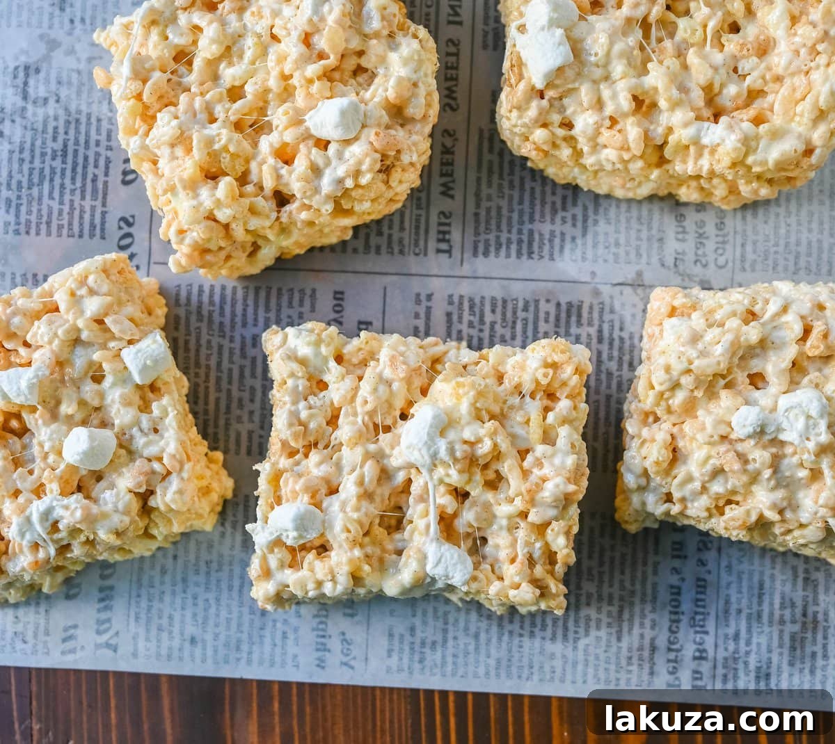 Nutty Brown Butter Crispy Bars 3 The perfect consistency: Brown Butter Rice Krispies Treats are incredibly gooey and chewy, loaded with marshmallow goodness and a hint of salt to enhance their rich, nutty flavor.
