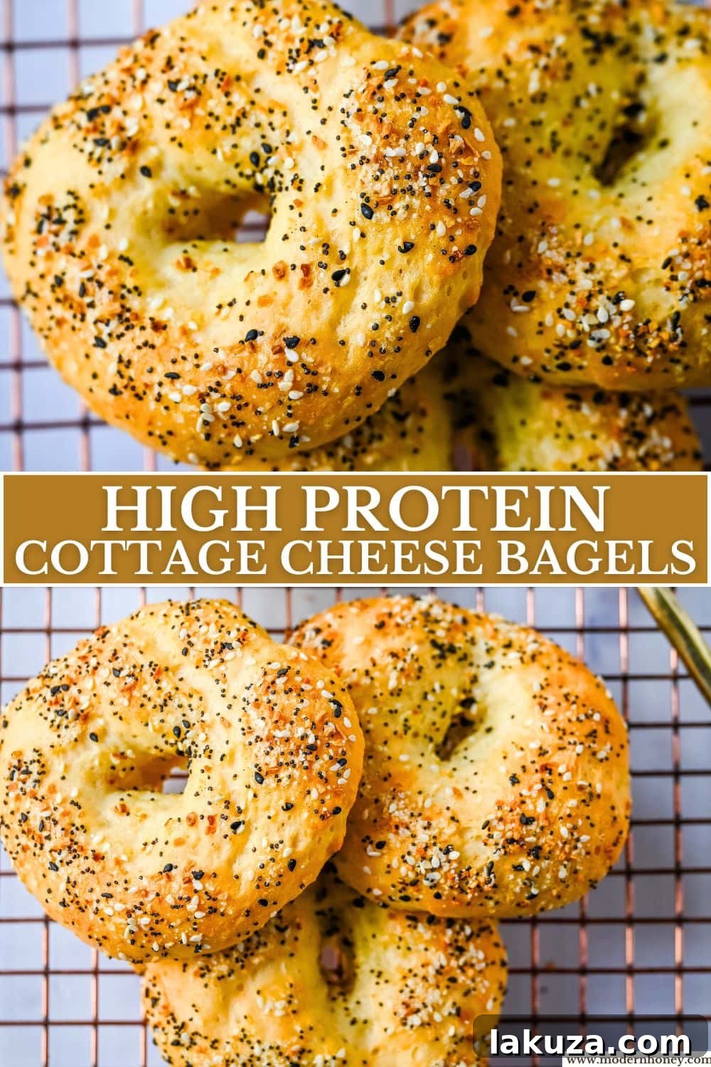 A plate of high-protein cottage cheese bagels with various toppings