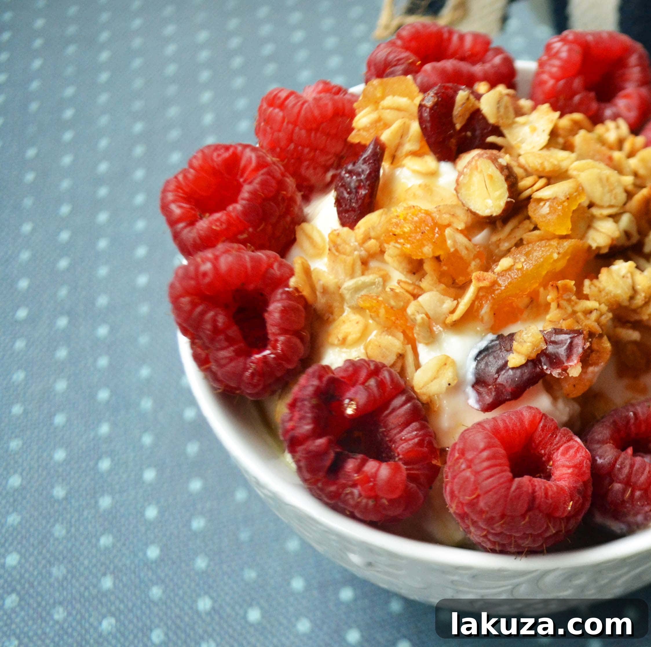 Earth Bloom Granola 5 Nature Chick Granola in a bowl with berries and yogurt