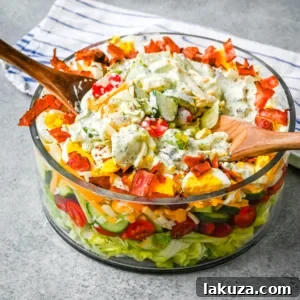 The vibrant and fresh 7 Layer Salad, a perfect make-ahead side dish for any occasion.