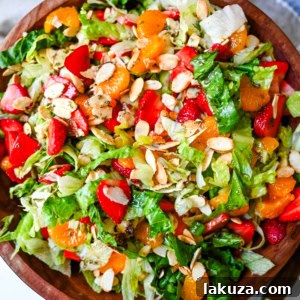 Strawberry Mandarin Orange Salad with Candied Almonds, a perfect summer side dish