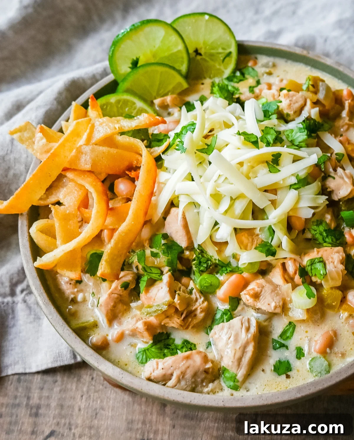 White Chicken Chili. This White Chicken Chili Recipe is so creamy, delicious, and full of flavor. This quick and easy white chicken chili is a family favorite meal!