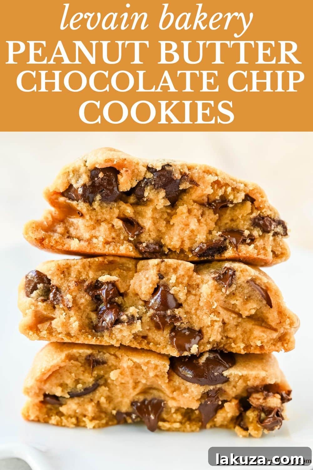 Rich, thick, and soft, these peanut butter chocolate chip cookies taste just like Levain Bakery but made at home. These Levain Bakery Peanut Butter Dark Chocolate Chip cookies are the perfect soft peanut butter chocolate chunk cookie!