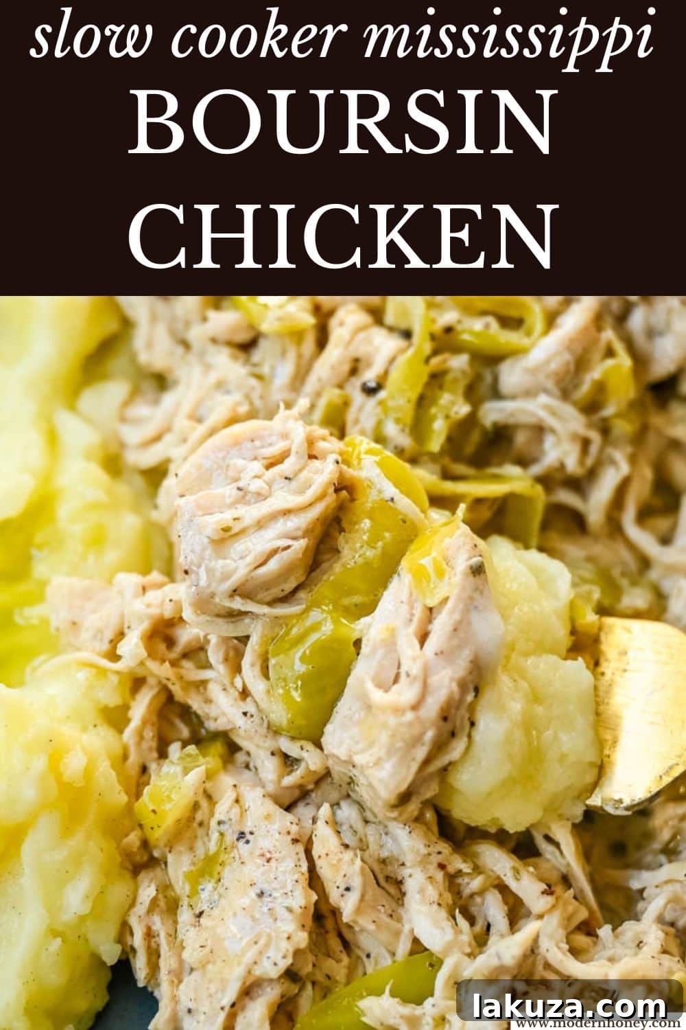 Garlic Herb Boursin Slow Cooker Chicken 6 Looking for a new slow cooker chicken recipe? This Slow Cooker Boursin Chicken is rich, creamy, and packed with flavor thanks to garlic herb Boursin cheese, ranch seasoning, and pepperoncini's. The crockpot does all the work, giving you a perfectly tender chicken dinner recipe! You will love this Mississippi Chicken!