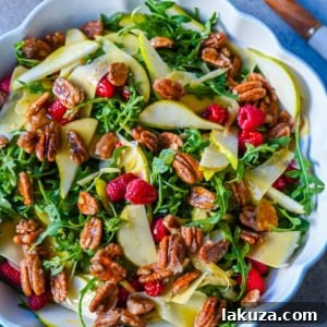 Arugula Pear Salad with Candied Pecans