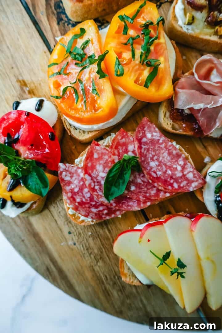 Artisan Bruschetta Collection 5 How to make bruschetta with all of the bruschetta topping ideas and bruschetta combinations. Bruschetta is the perfect party appetizer and party food!