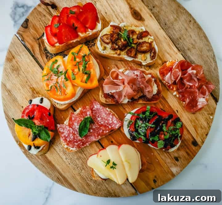 Artisan Bruschetta Collection 6 How to make bruschetta with all of the bruschetta topping ideas and bruschetta combinations. Bruschetta is the perfect party appetizer and party food!