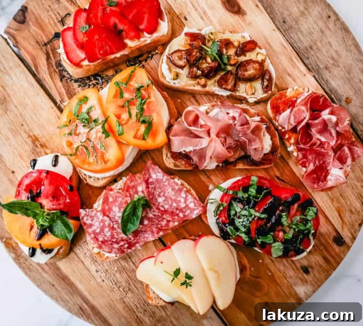 Artisan Bruschetta Collection 7 How to make bruschetta with all of the bruschetta topping ideas and bruschetta combinations. Bruschetta is the perfect party appetizer and party food!