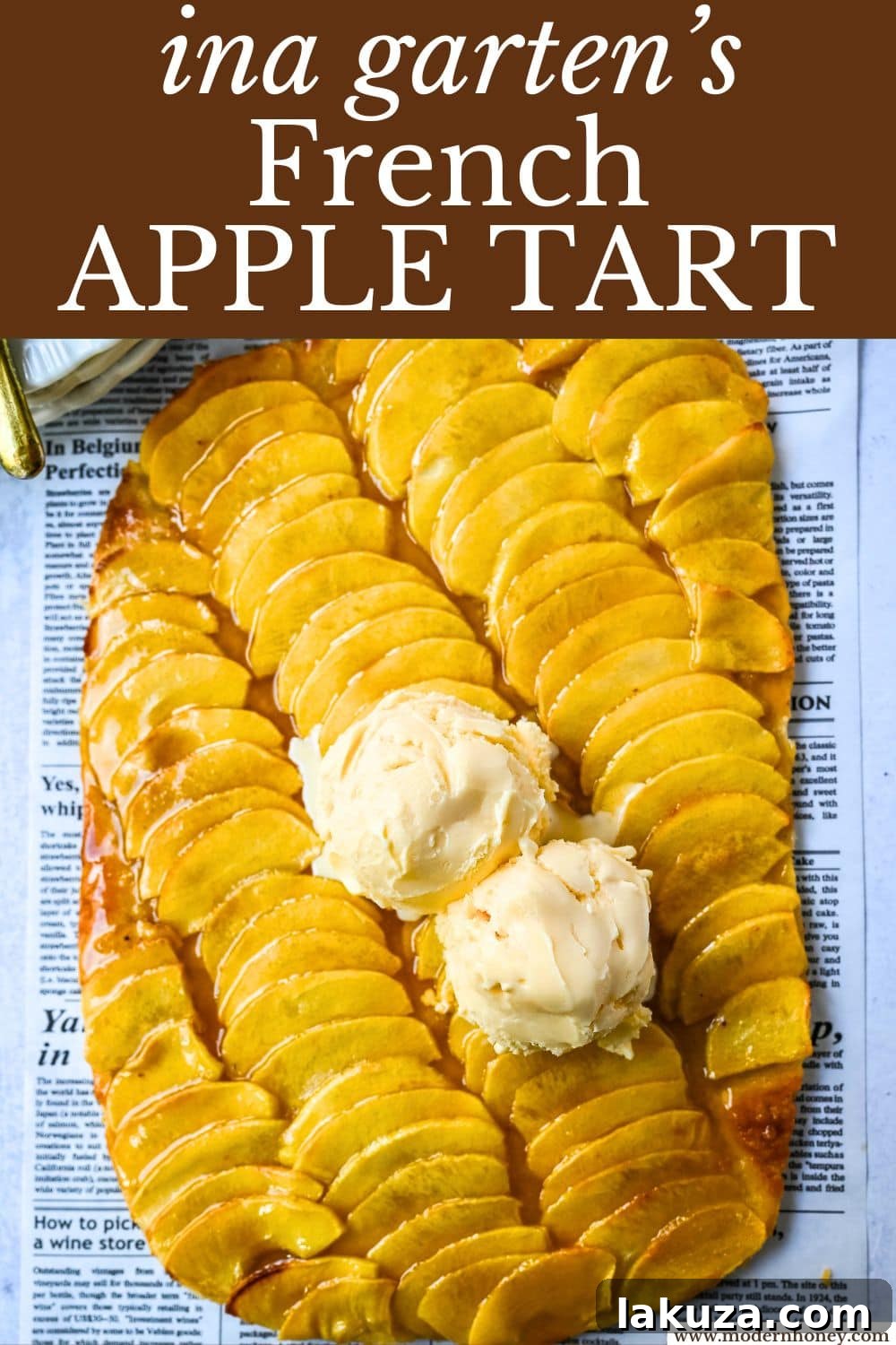 Classic French Apple Delight 8 Final presentation of a beautiful French Apple Tart, garnished and ready to be served.