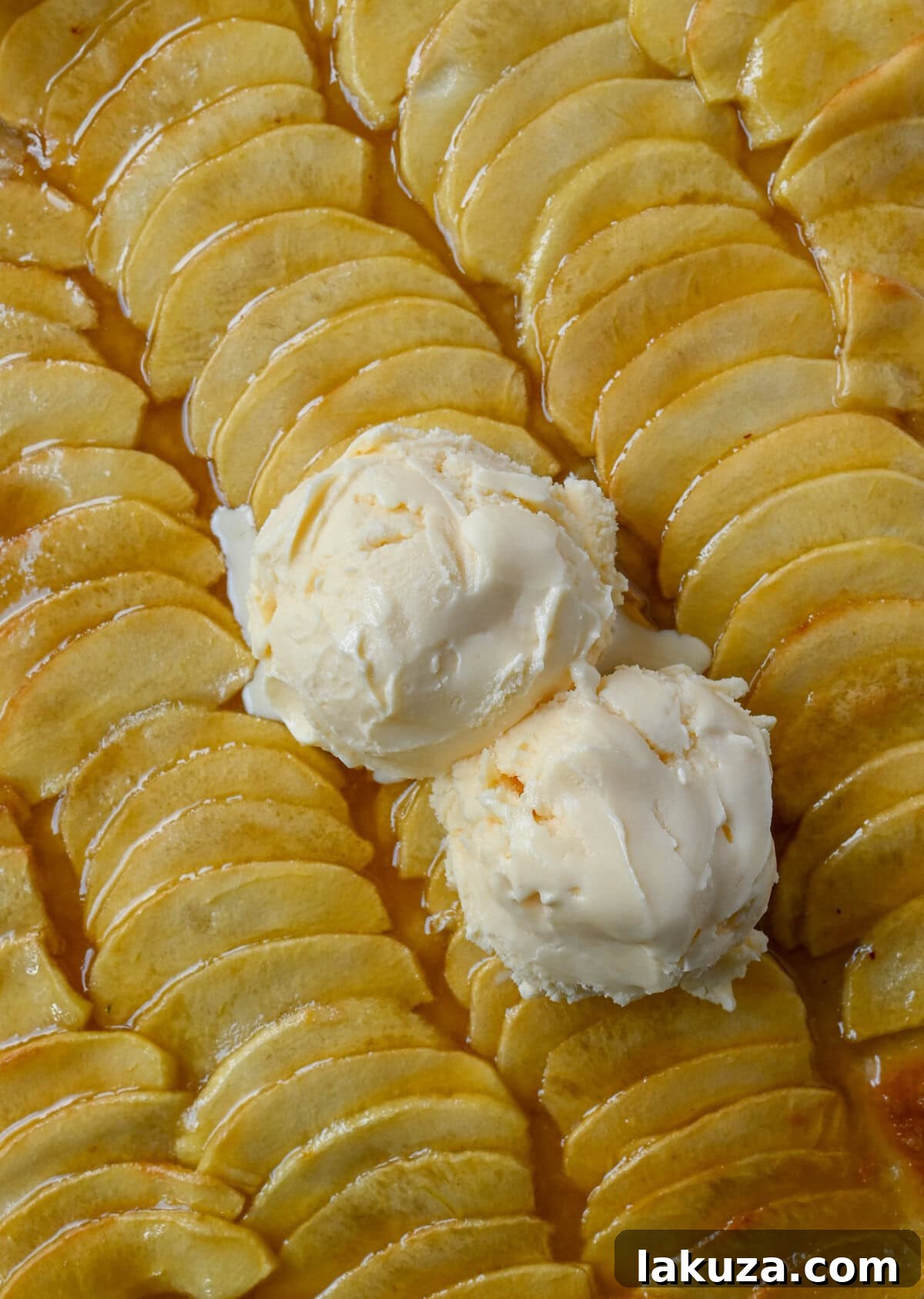 Classic French Apple Delight 4 Fresh Granny Smith apples and butter, ready to be prepared for a French Apple Tart.
