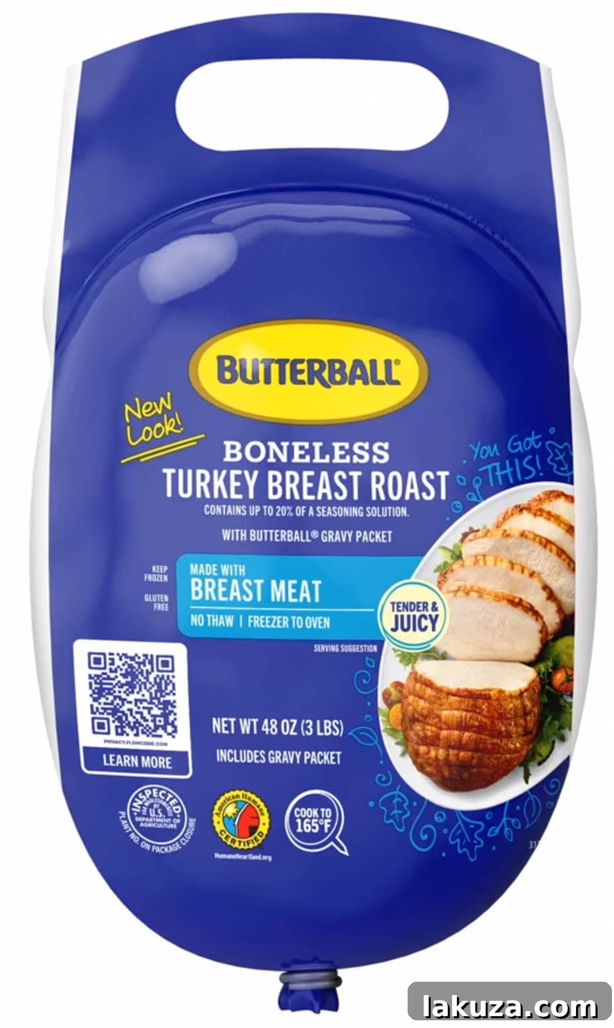 Butterball oven ready boneless turkey breast cooked in a slow cooker crockpot.