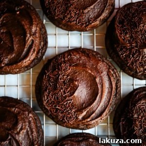 Delicious Chocolate Frosted Cookies with a generous layer of chocolate buttercream.