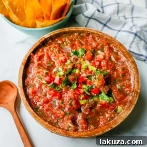 Homemade Restaurant Style Salsa, fresh and flavorful.