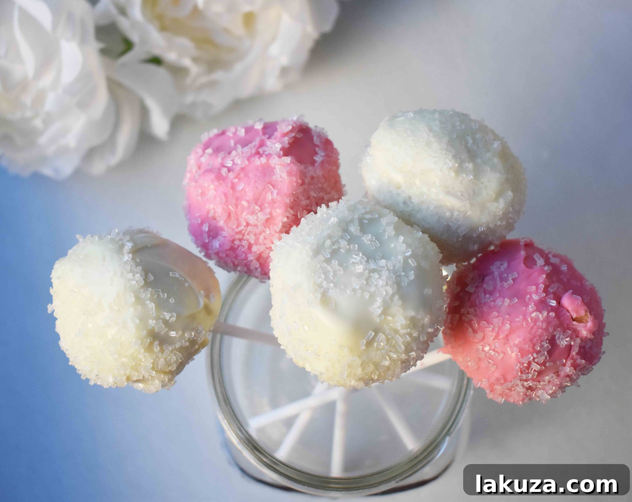 Strawberry Cheesecake Truffles 5 Strawberry Cheesecake Truffle Balls Cake Pops. Homemade yellow butter cake mixed with fresh strawberry cream cheese frosting. Then rolled in melted white melting wafers and sprinkled with sparkling sugar. www.modernhoney.com