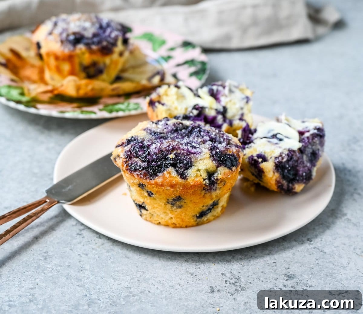 Cooked down blueberries with sugar for enhanced flavor, a technique inspired by America's Test Kitchen.