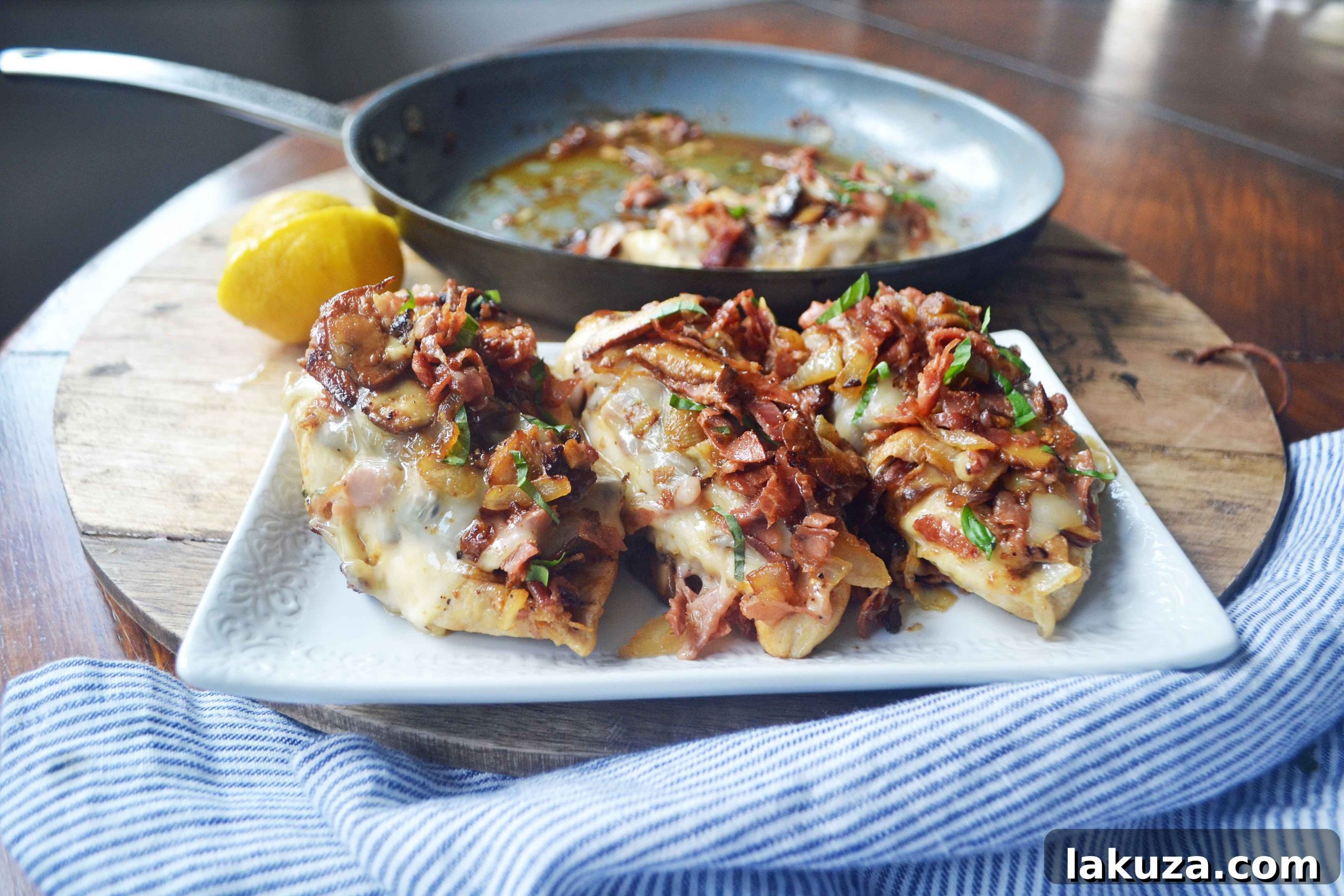 Carrabba's Pollo Rosa Maria copycat: Chicken with mushrooms, prosciutto, fontina cheese, and fresh basil