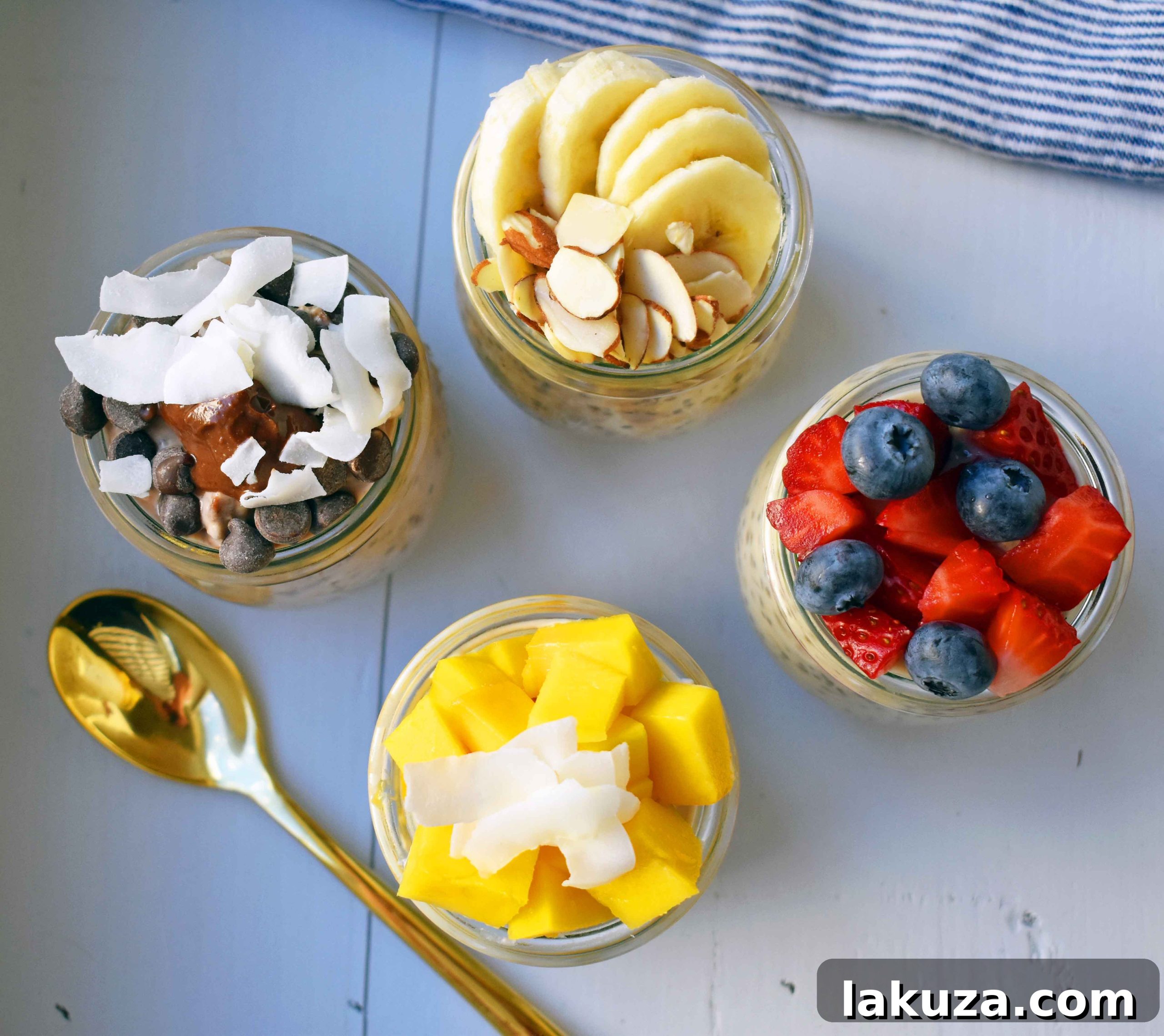 Overnight Oats in glass jars, beautifully layered with fruits and nuts, showing the versatility of this easy breakfast.