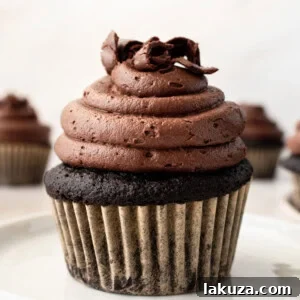 The Ultimate Chocolate Cupcake Recipe, featuring a rich, moist chocolate cake with a tender crumb and velvet chocolate frosting. These are the best chocolate cupcakes with deep cocoa flavor.